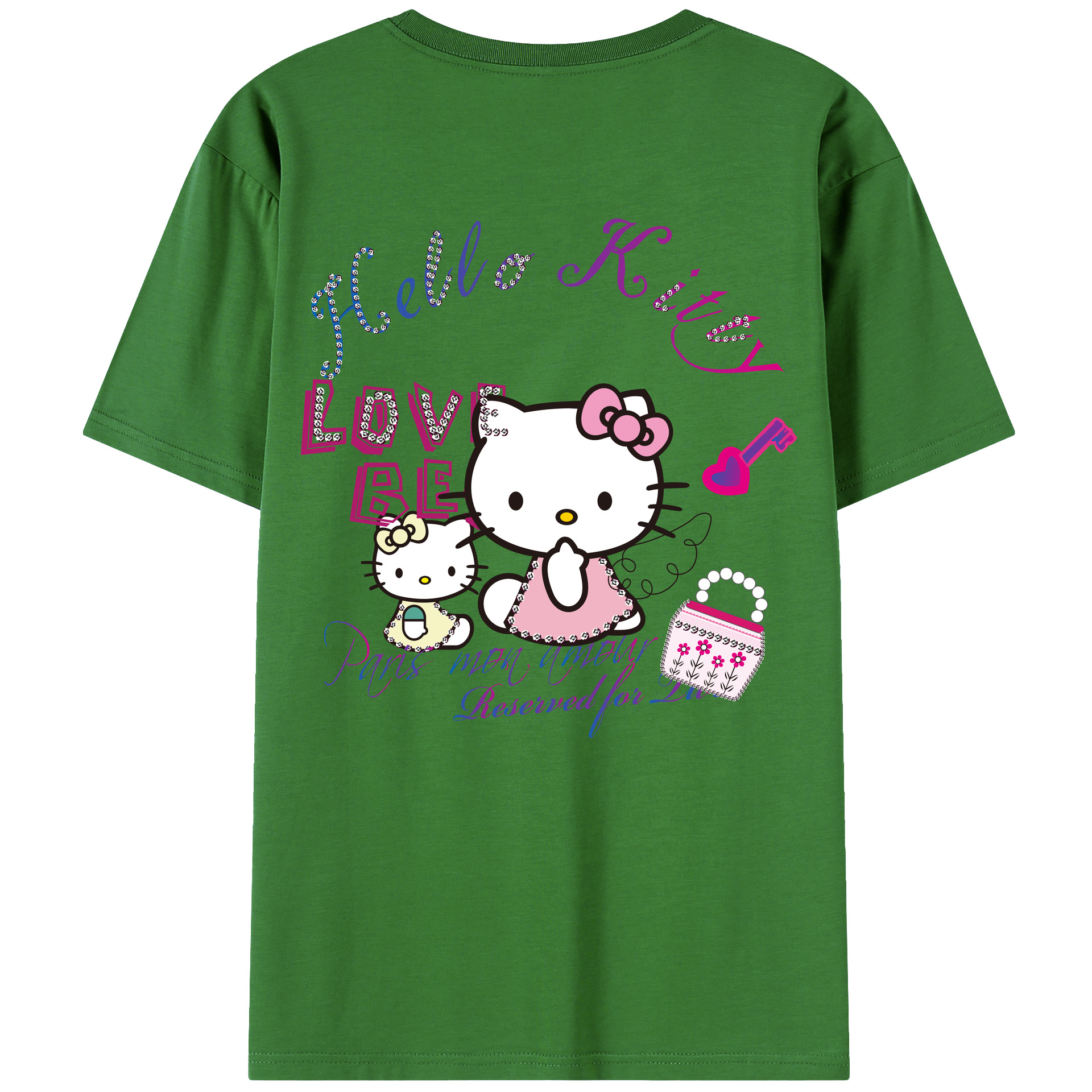 （画像用） Hello Kitty ハローキティ レディース半袖Tシャツ(バックプリント)